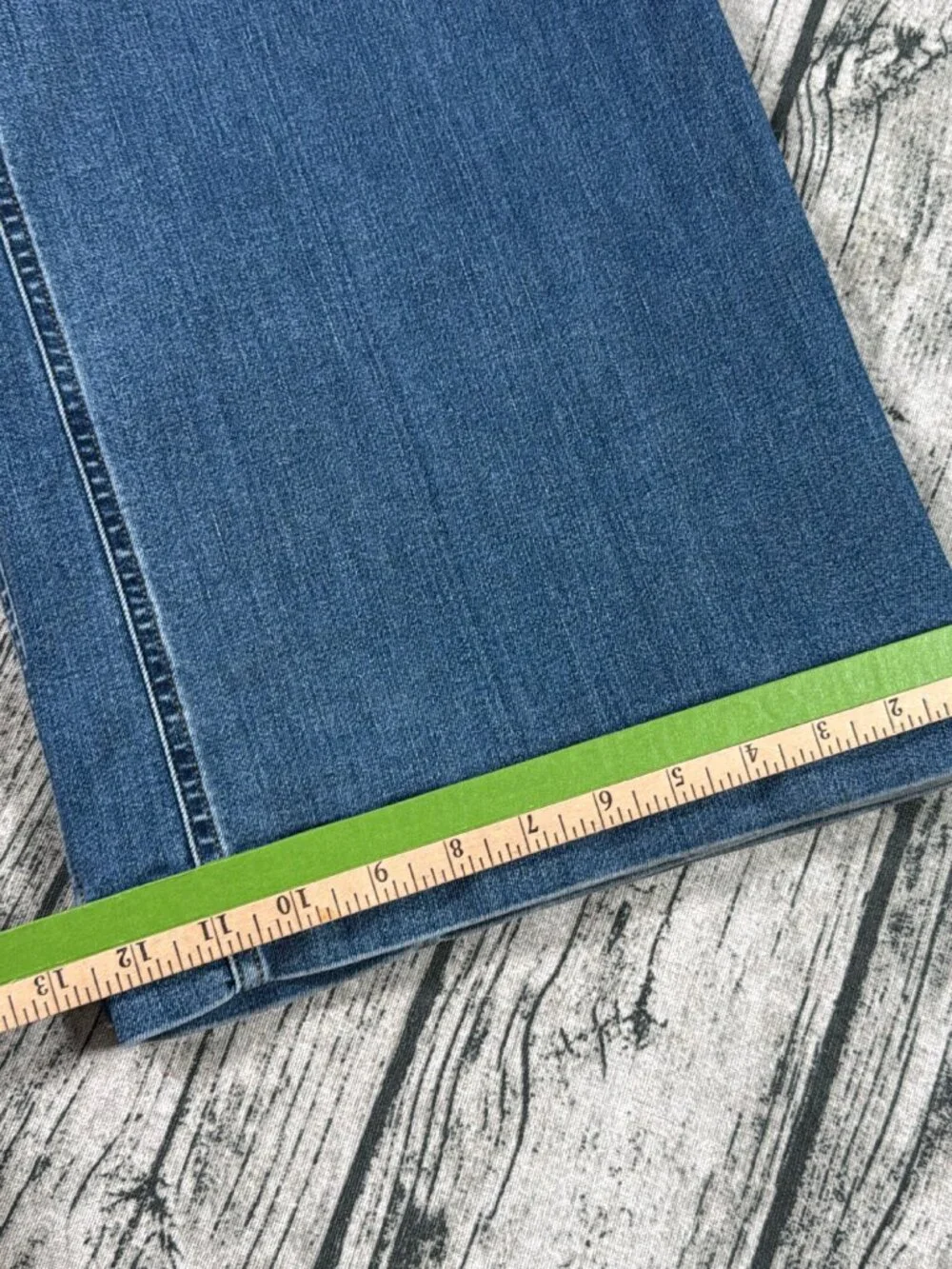Spanx Wide Leg Jeans Womens L Medium Blue Wash High Rise Pull On Style - Picture 9 of 9